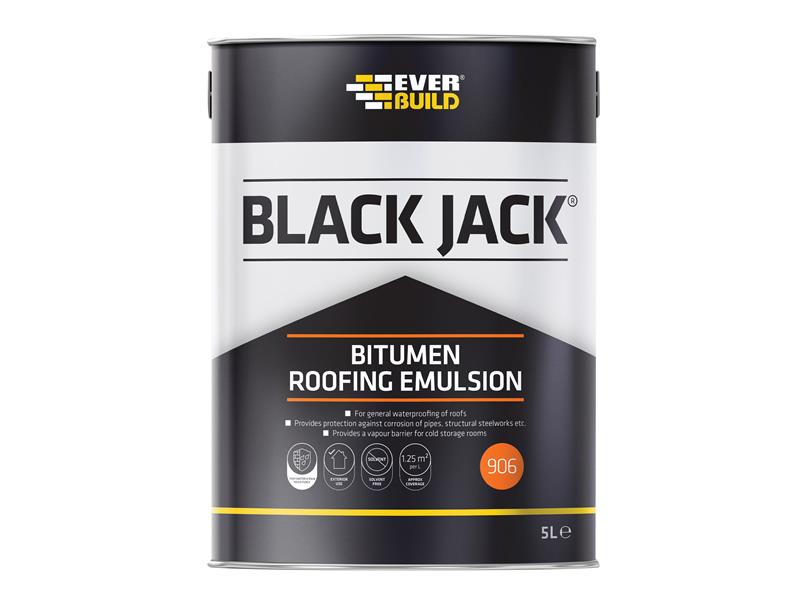 Black Jack® 906 Bitumen Roofing Emulsion 5 litre, Everbuild