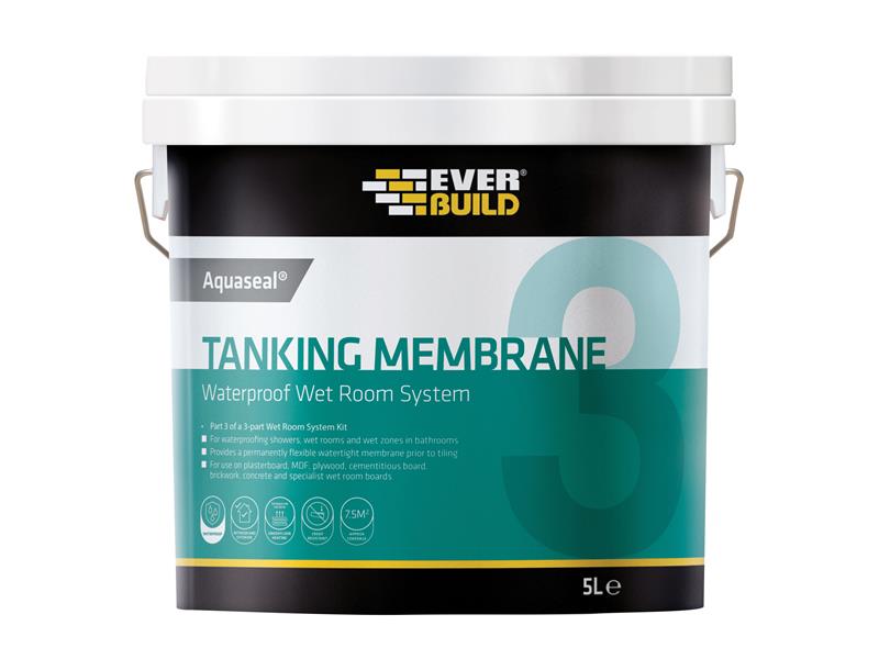 Aquaseal Waterproof Tanking Membrane 5 litre, Everbuild