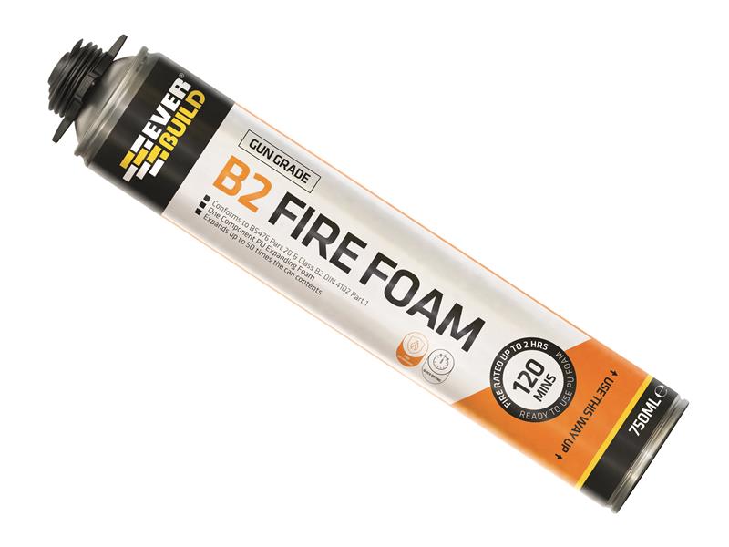 Fire Foam B2 Gun Grade Aerosol 750ml, Everbuild