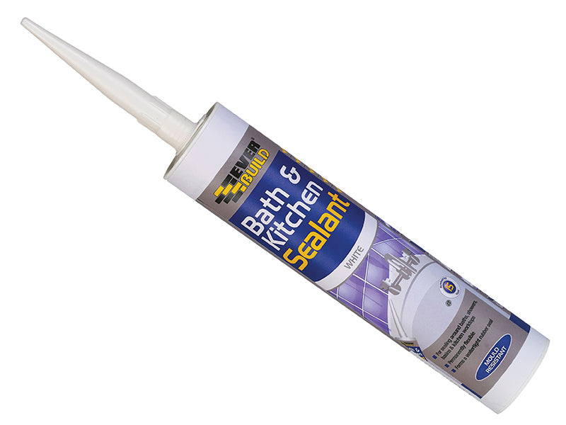 Bath & Kitchen Sealant White 290ml, Everbuild