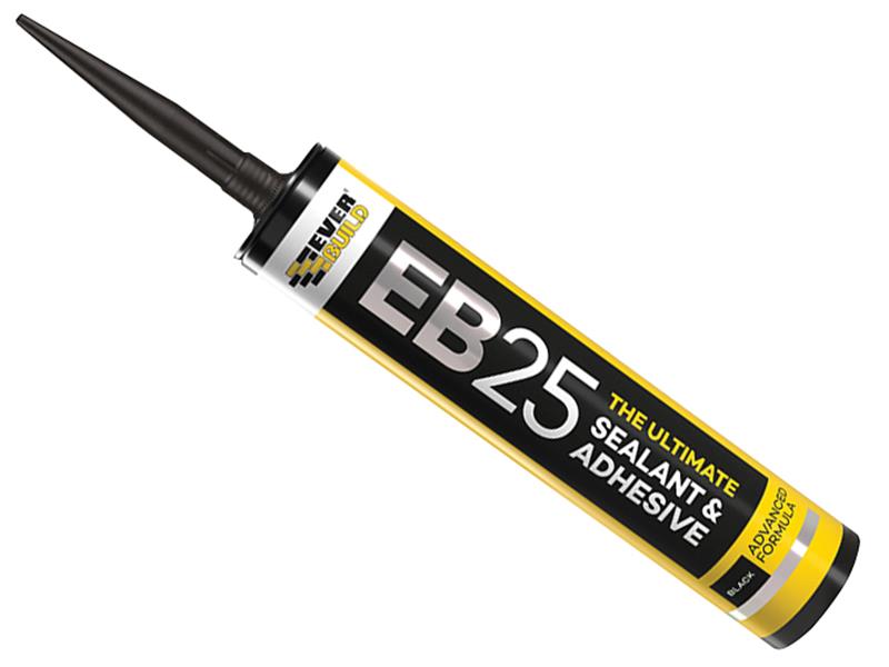 EB25 Hybrid Sealant Adhesive Black 300ml, Everbuild