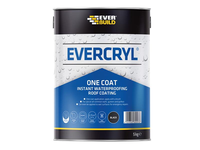 EVERCRYL® One Coat Black 5kg, Everbuild