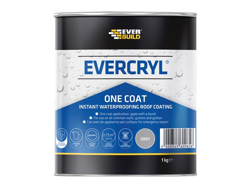 EVERCRYL® One Coat Grey 1kg, Everbuild