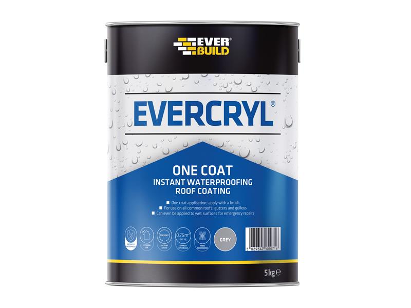 EVERCRYL® One Coat Grey 5kg, Everbuild