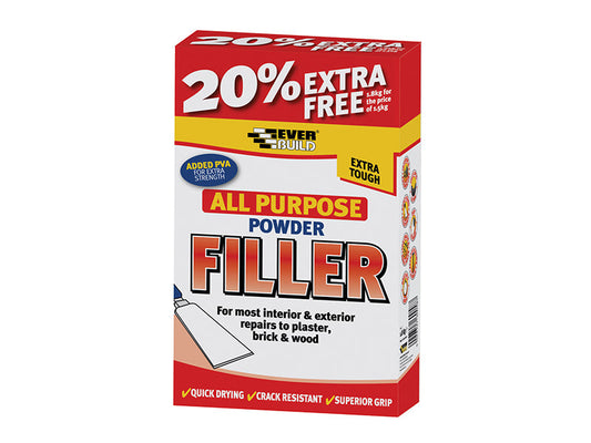 All Purpose Powder Filler 1.5kg + 20% Free, Everbuild