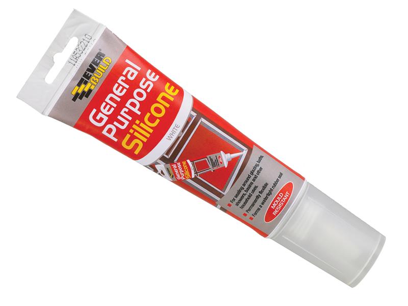 General Purpose Easi Squeeze Silicone Sealant Clear 80ml, Everbuild