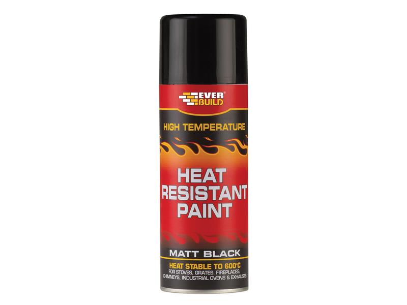 Heat Resistant Paint Aerosol 400ml, Everbuild