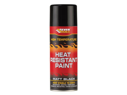 Heat Resistant Paint Aerosol 400ml, Everbuild