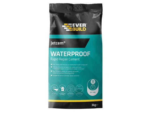 Jetcem Waterproofing Rapid Set Cement (Single 3kg Pack), Everbuild