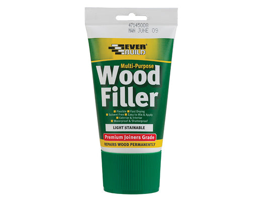 Multipurpose Premium Joiners Grade Wood Filler Light Stainable 100ml, Everbuild