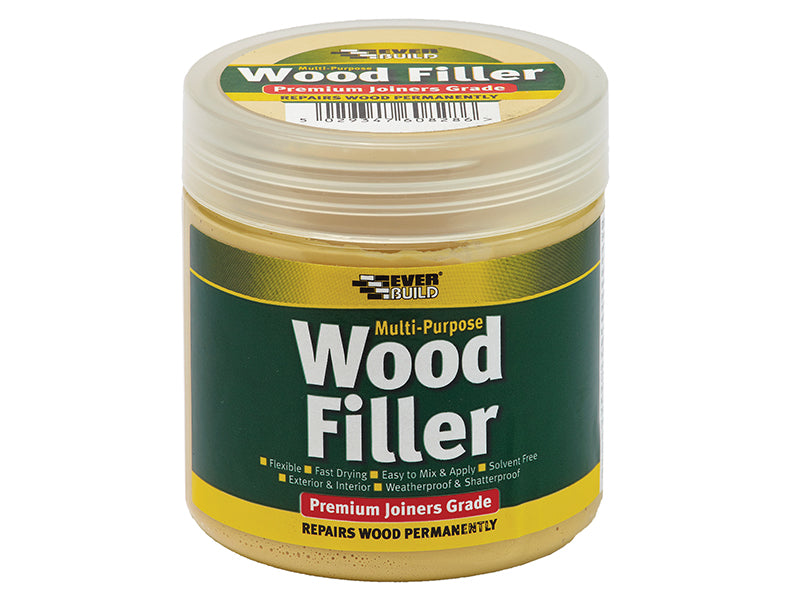 Multipurpose Premium Joiners Grade Wood Filler Light Stainable 250ml, Everbuild