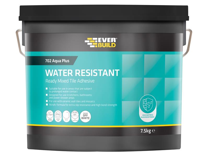 702 Water Resistant Tile Adhesive 16kg/10 litre, Everbuild