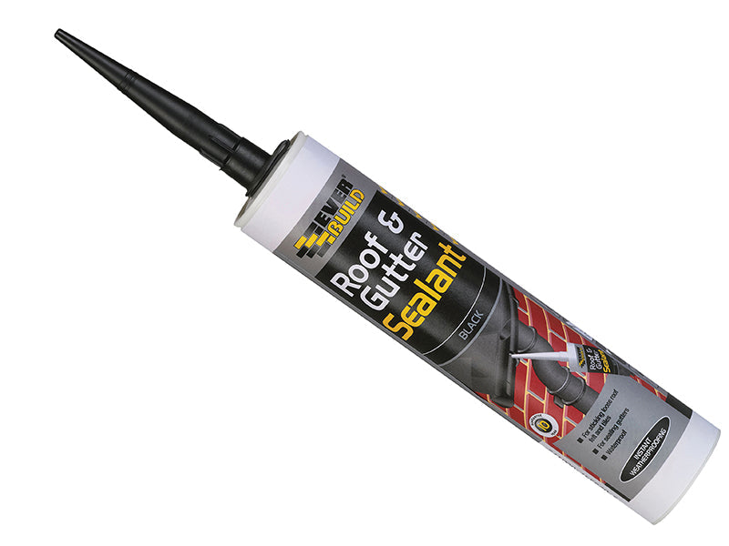 Roof & Gutter Sealant Black 295ml, Everbuild