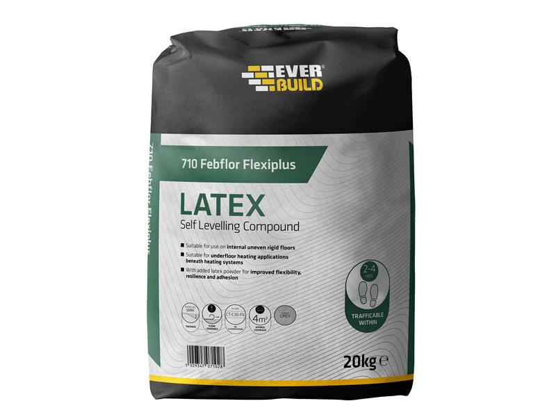 710 Febflor Flexiplus Latex Grey 20kg, Everbuild