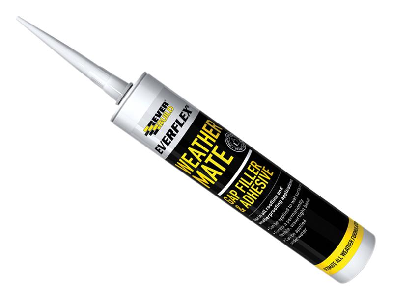 Weather Mate Multi-Use Gap Filler & Adhesive Black 295ml, Everbuild