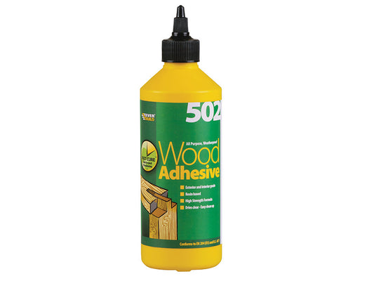 502 All Purpose Weatherproof Wood Adhesive 500ml, Everbuild