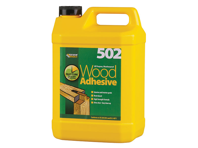 502 All Purpose Weatherproof Wood Adhesive 5 litre, Everbuild