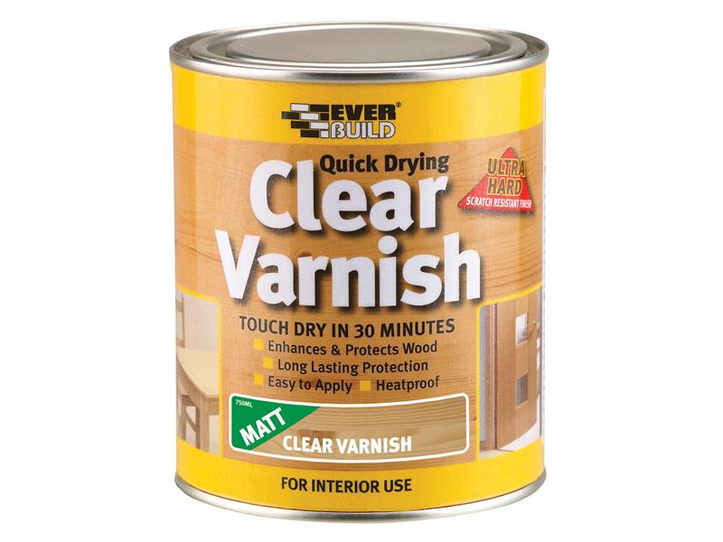 Quick Dry Wood Varnish Matt Clear 2.5 litre, Everbuild