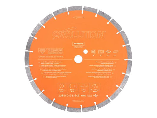 Premium Diamond Disc Cutter Blade 300 x 22.2mm, Evolution