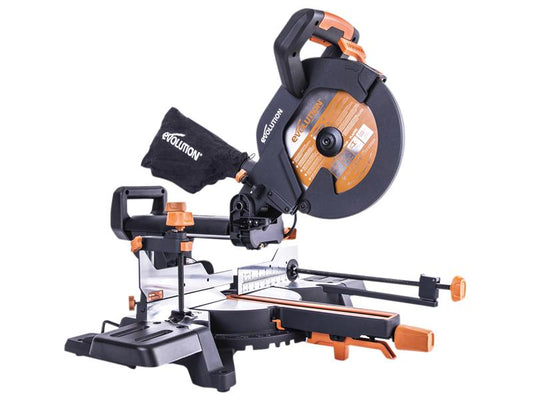 R255SMS+ Pro Multi-Material Sliding Mitre Saw 255mm 1600W 110V, Evolution