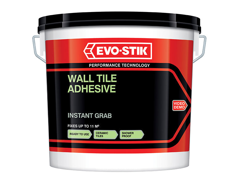 Instant Grab Wall Tile Adhesive 10 litre, EVO-STIK