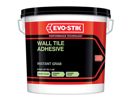 Instant Grab Wall Tile Adhesive 10 litre, EVO-STIK