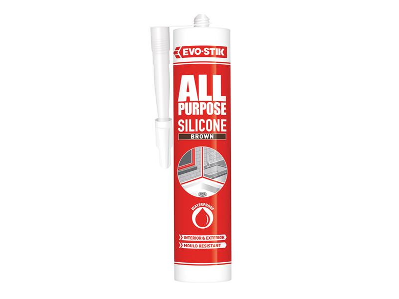 112889 All Purpose Flex Silicone Sealant Brown C20, EVO-STIK