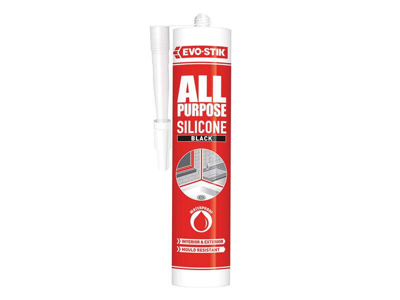 112872 All Purpose Flex Silicone Sealant Black C20, EVO-STIK