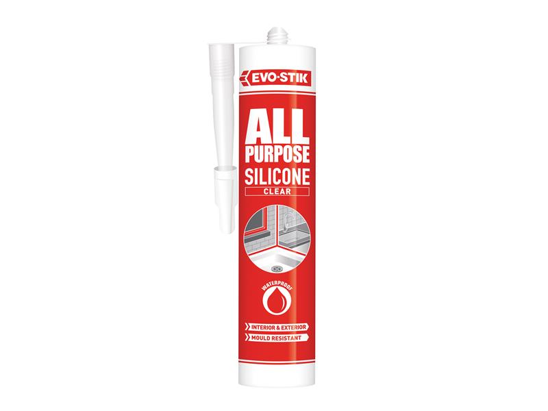 112896 All Purpose Flex Silicone Sealant Clear C20, EVO-STIK