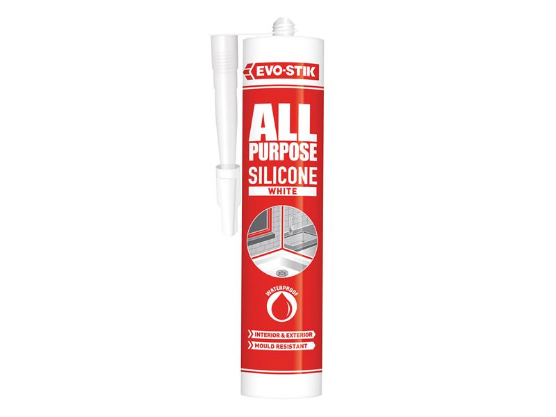 112902 All Purpose Flex Silicone Sealant White C20, EVO-STIK