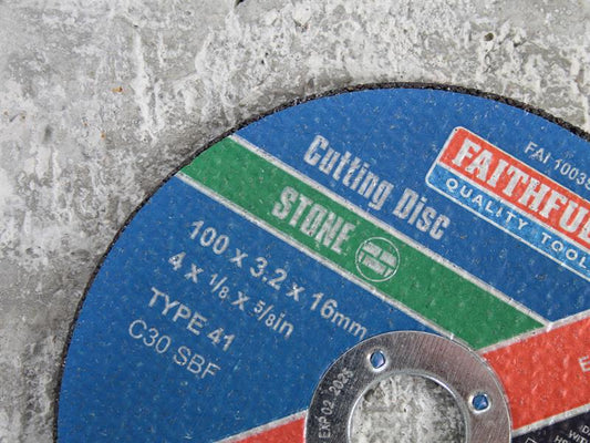 Stone Cut Off Disc 100 x 3.2 x 16mm, Faithfull