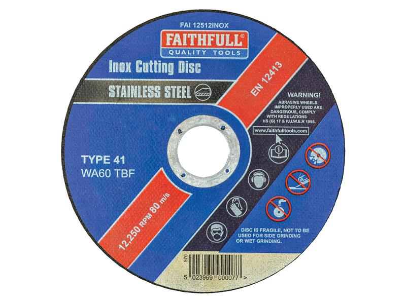 Inox Cutting Disc 115 x 1.2 x 22.23mm, Faithfull