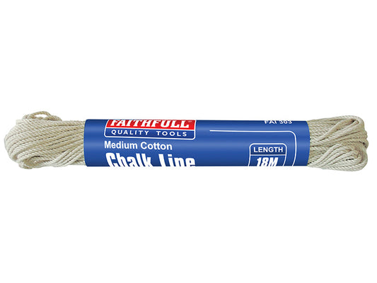 303 Medium Cotton Chalk Line 18m (Box 12), Faithfull