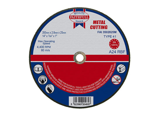 Metal Cut Off Disc 355 x 2.8 x 25.4mm, Faithfull