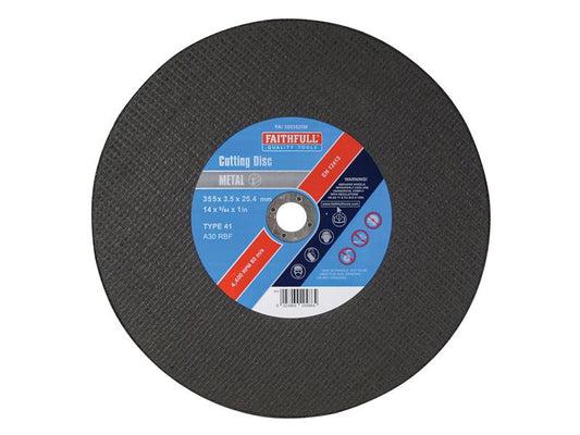 Metal Cut Off Disc 355 x 3.5 x 25.4mm, Faithfull