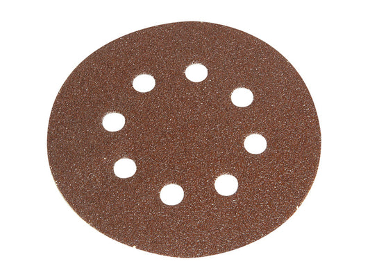 Hook & Loop Sanding Disc DID3 Holed 125mm Coarse (Pack 5), Faithfull