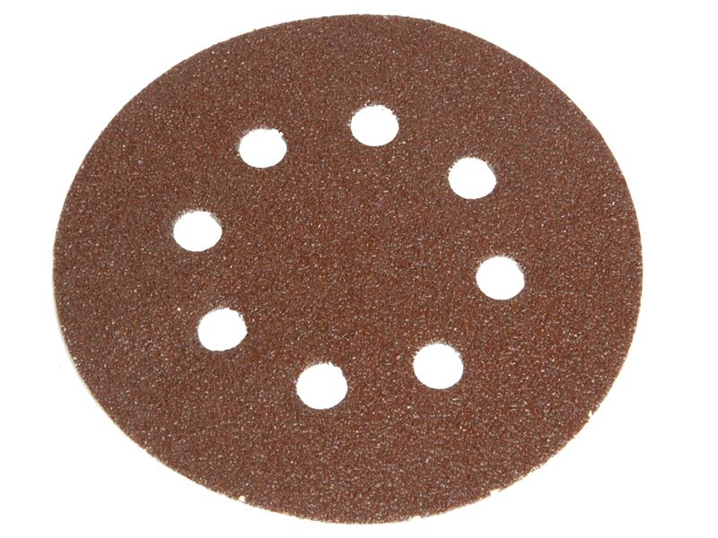 Hook & Loop Sanding Disc DID3 Holed 125mm x 80G (Pack 5), Faithfull