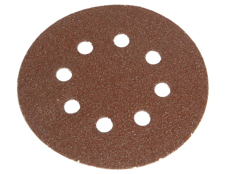 Hook & Loop Sanding Disc DID3 Holed 125mm Very Fine (Pack 5), Faithfull