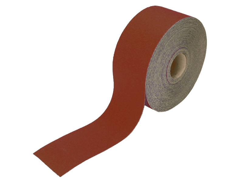 Aluminium Oxide Sanding Paper Roll Red Heavy-Duty 115mm x 50m 40G, Faithfull