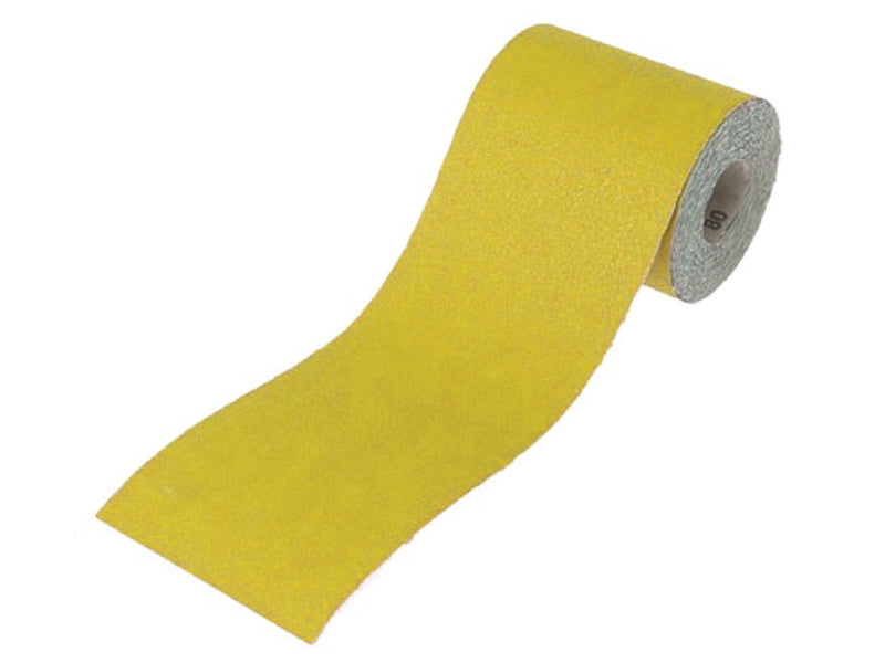 Aluminium Oxide Sanding Paper Roll Yellow 115mm x 10m 120G, Faithfull