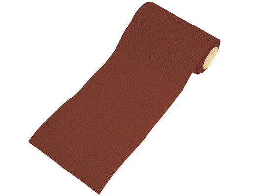 Aluminium Oxide Sanding Paper Roll Red Heavy-Duty 115mm x 5m 60G, Faithfull