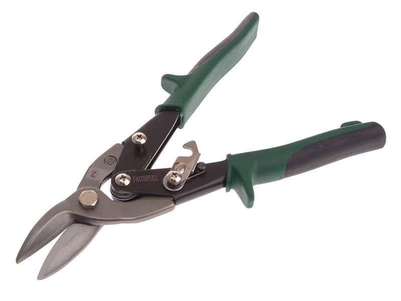 Green Compound Aviation Snips Right Cut 250mm (10in), Faithfull