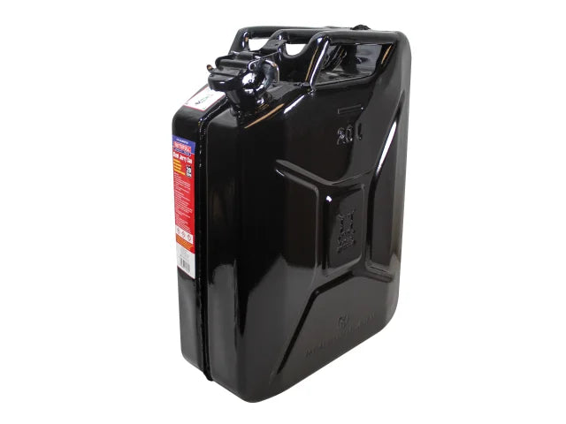 Black Steel Jerry Can 20 litre, Faithfull