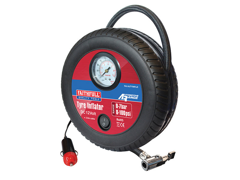 Low Volume Tyre Inflator 12V, Faithfull