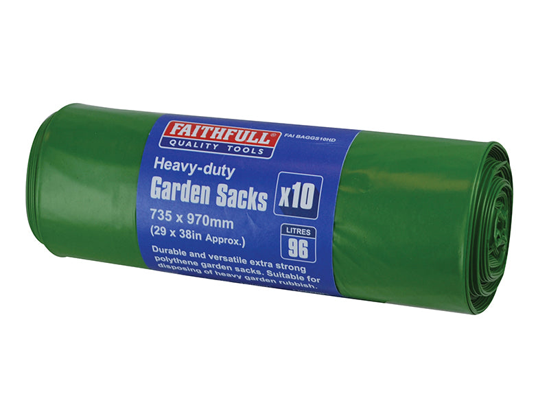 Heavy-Duty Strong Garden Sacks (Roll 10), Faithfull