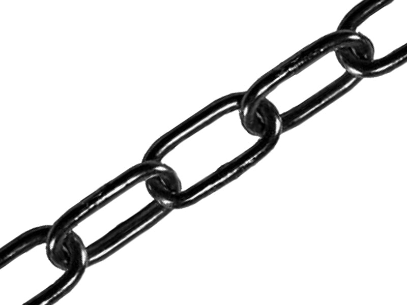 Black Japanned Chain 3.0mm x 2.5m - Max. Load 80kg, Faithfull