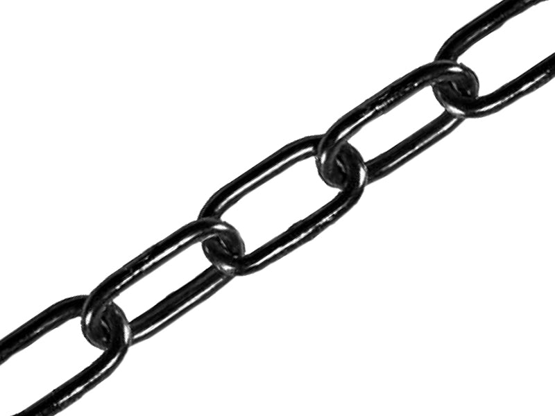 Black Japanned Chain 5.0mm x 2.5m - Max. Load 160kg, Faithfull