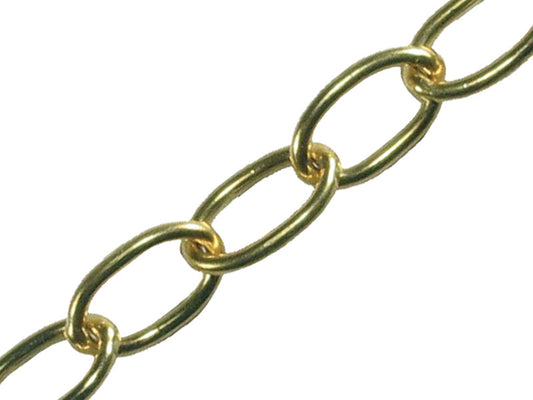 Oval Chain 1.8mm x 10m Polished Brass, Faithfull