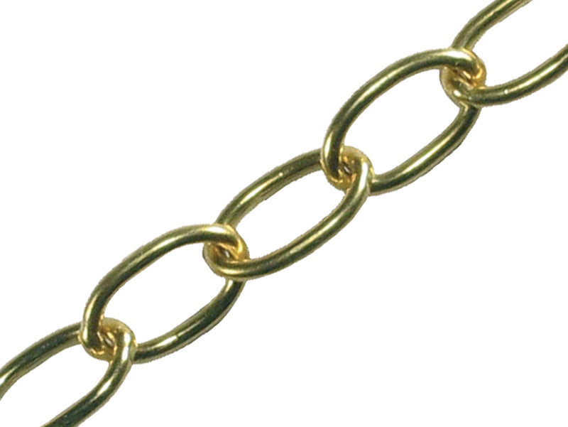 Oval Chain 2.3mm x 10m Polished Brass, Faithfull