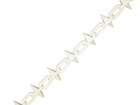 Plastic Chain 6mm x 12.5m White Spiked, Faithfull